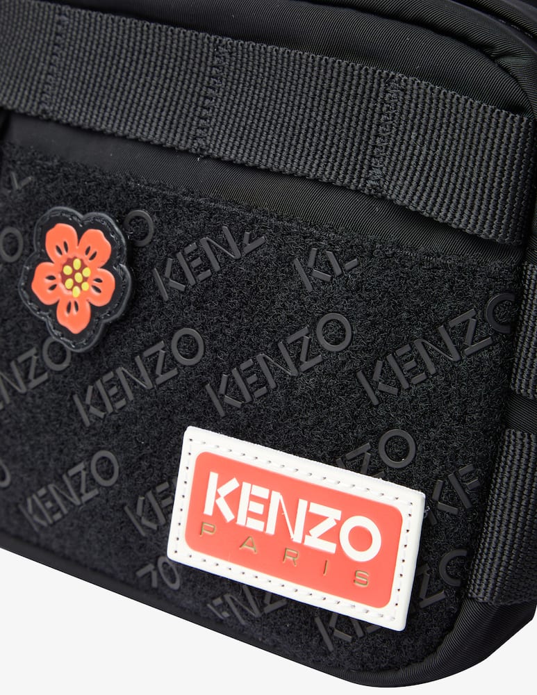 rinascente Kenzo Tracolla in nylon con patch in canvas - Nero