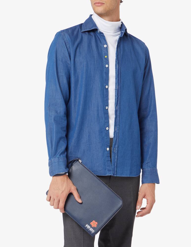 Kenzo Clucth leather crest poppy - Blue - picture 2 Kenzo Clucth leather crest poppy - Blue - picture 2