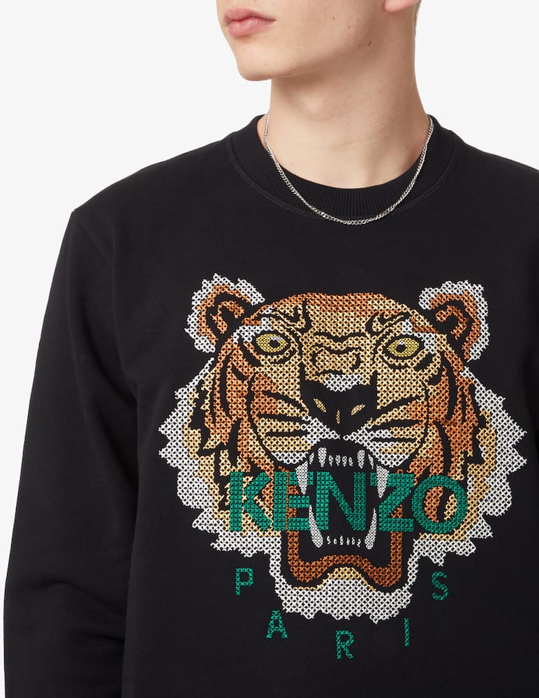 rinascente Kenzo Felpa girocollo multi color tigre icon - Nero