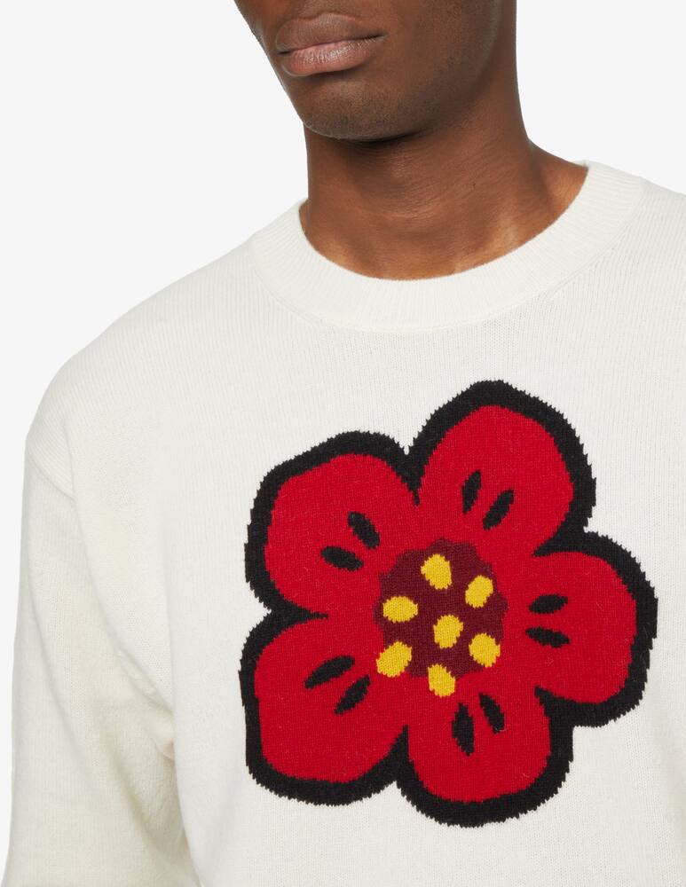 rinascente Kenzo Wool jumper with flower - White