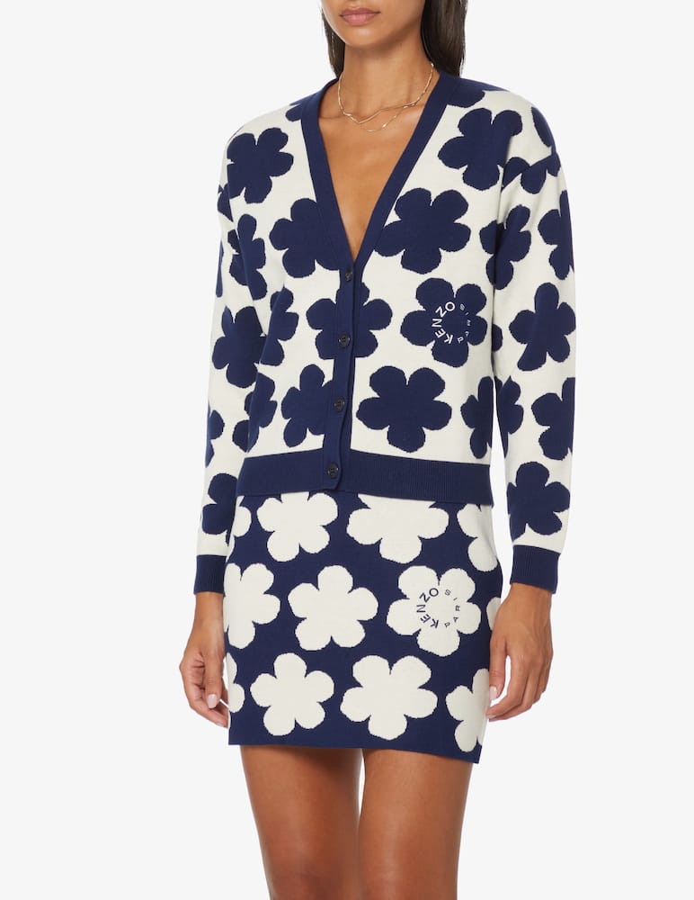 Kenzo Cardigan Macro Flower - Blu - immagine 1 Kenzo Cardigan Macro Flower - Blu - immagine 1