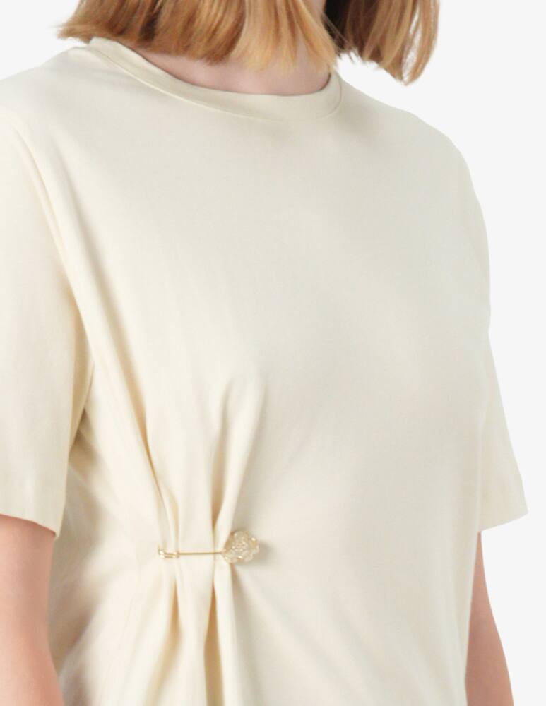 rinascente Kenzo T-shirt drappeggio con spilla boke