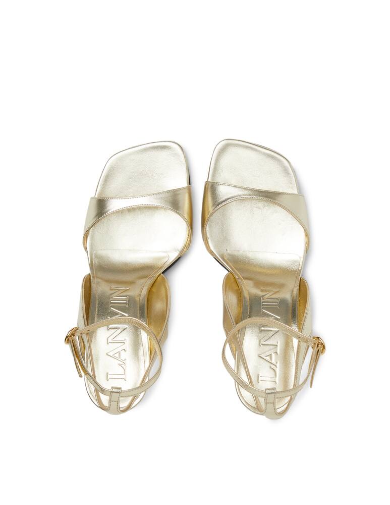 Lanvin Sandals with comma heels in metal - picture 3 Lanvin Sandals with comma heels in metal - picture 3