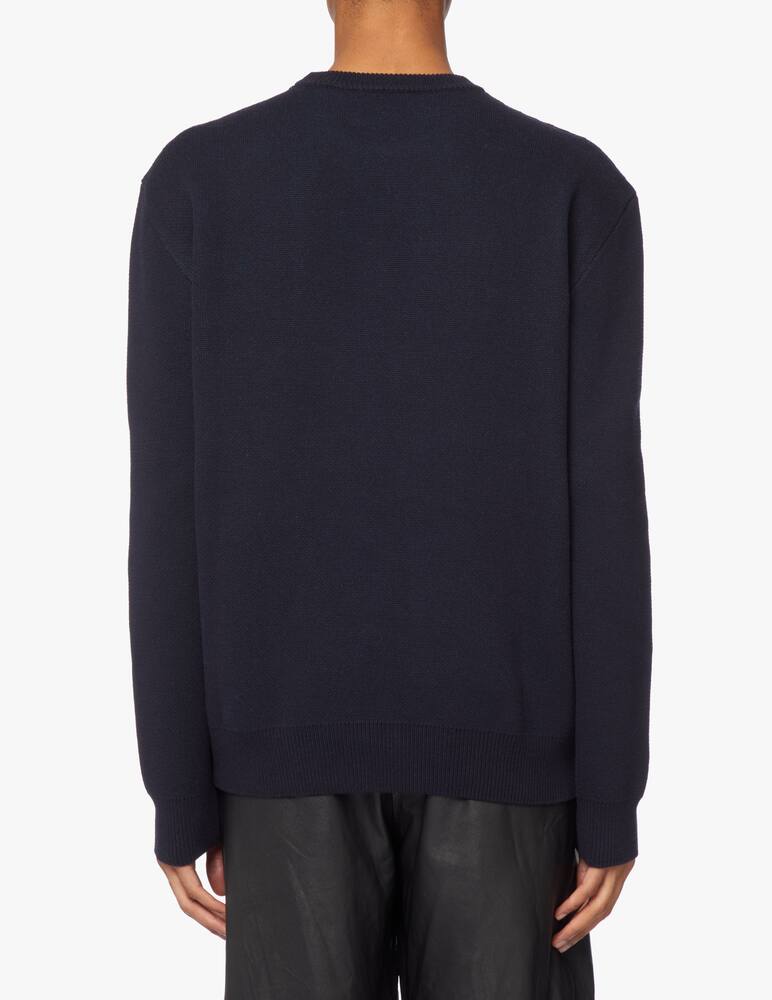 rinascente Lanvin Jacquard crewneck logo - blue