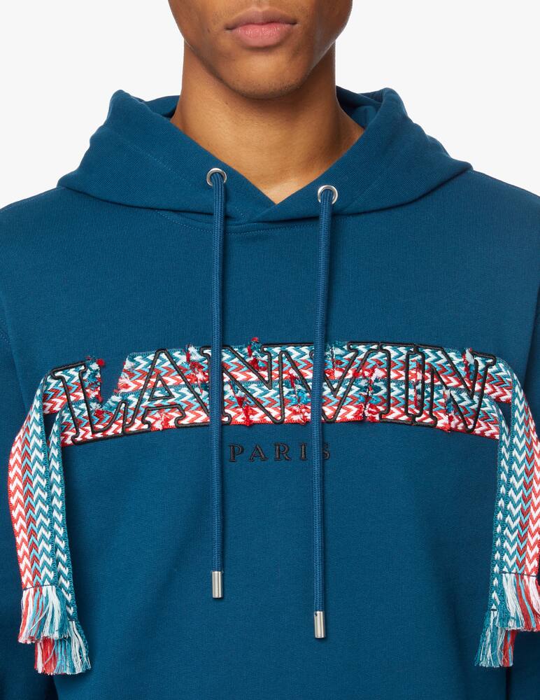 rinascente Lanvin Felpa con cappuccio ricamata curb - blu
