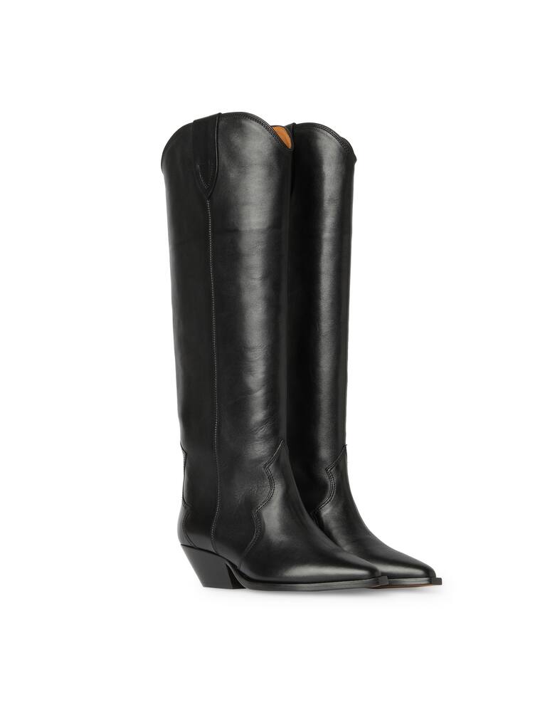 rinascente Isabel Marant Leather texan boots Denvee - black