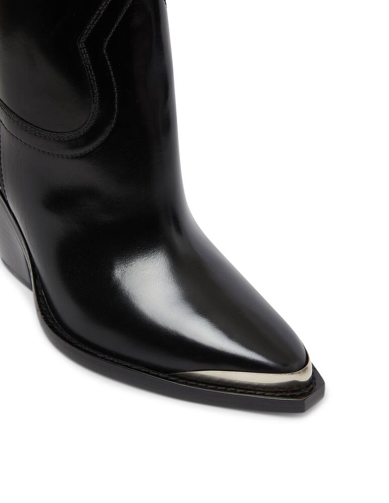 rinascente Isabel Marant Leyane leather ankle boots with metal bet - black