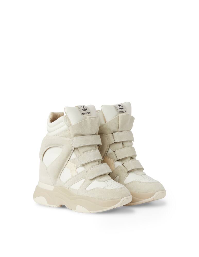 rinascente Isabel Marant Balskee high-top leather sneakers internal wedge - white