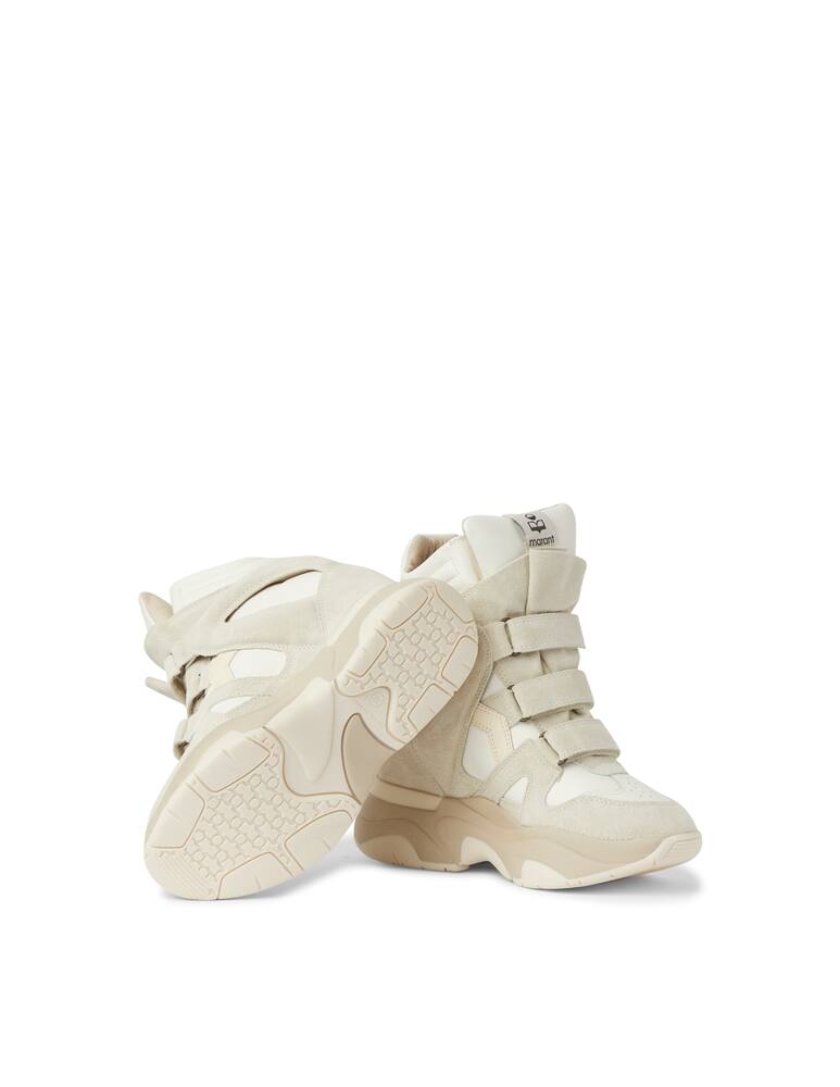 rinascente Isabel Marant Balskee high-top leather sneakers internal wedge - white