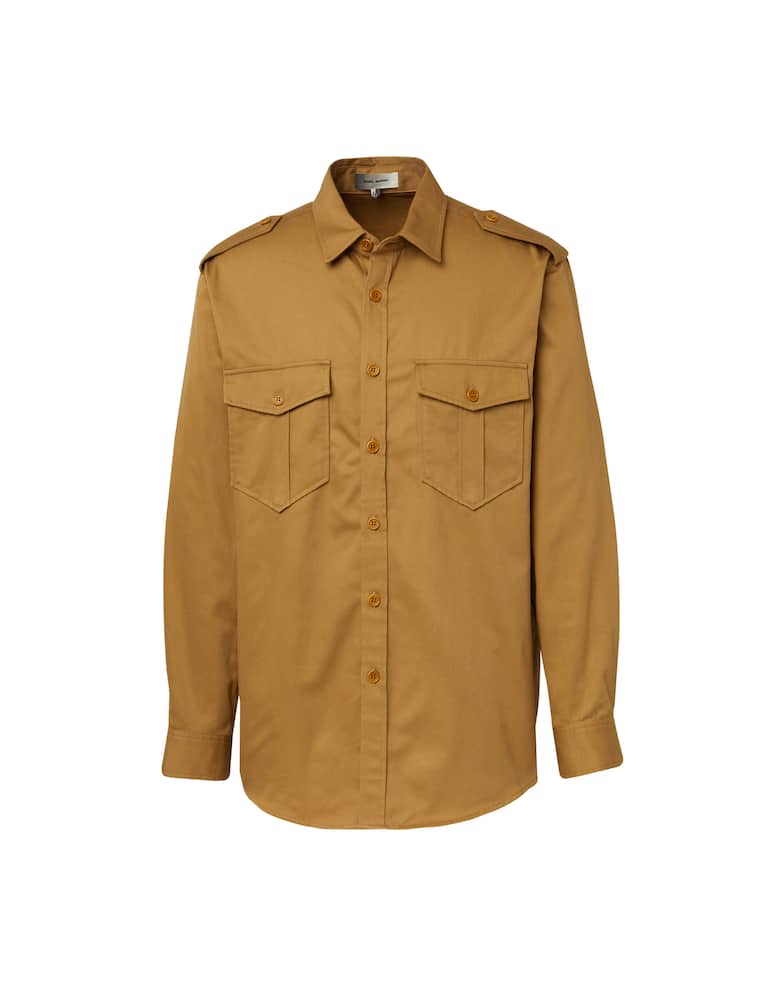rinascente Isabel Marant Pomili overshirt back print - olive