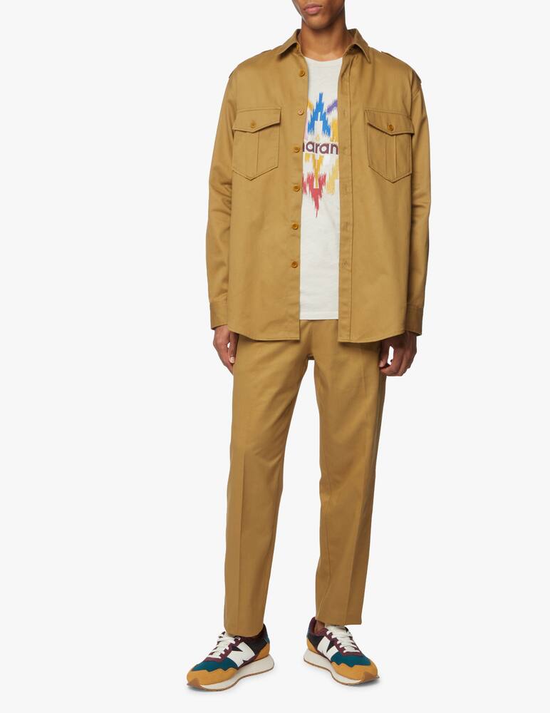 rinascente Isabel Marant Pomili overshirt back print - olive