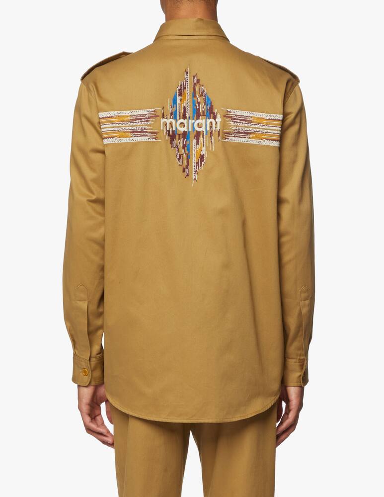 rinascente Isabel Marant Pomili overshirt back print - olive