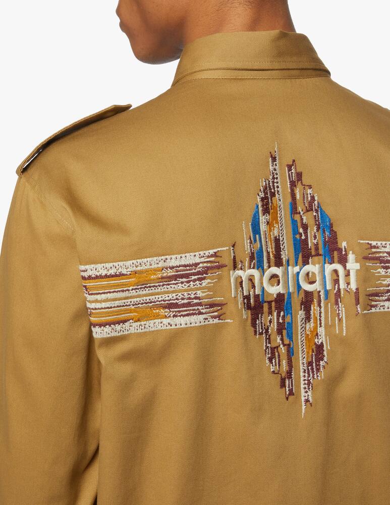 rinascente Isabel Marant Pomili overshirt back print - olive