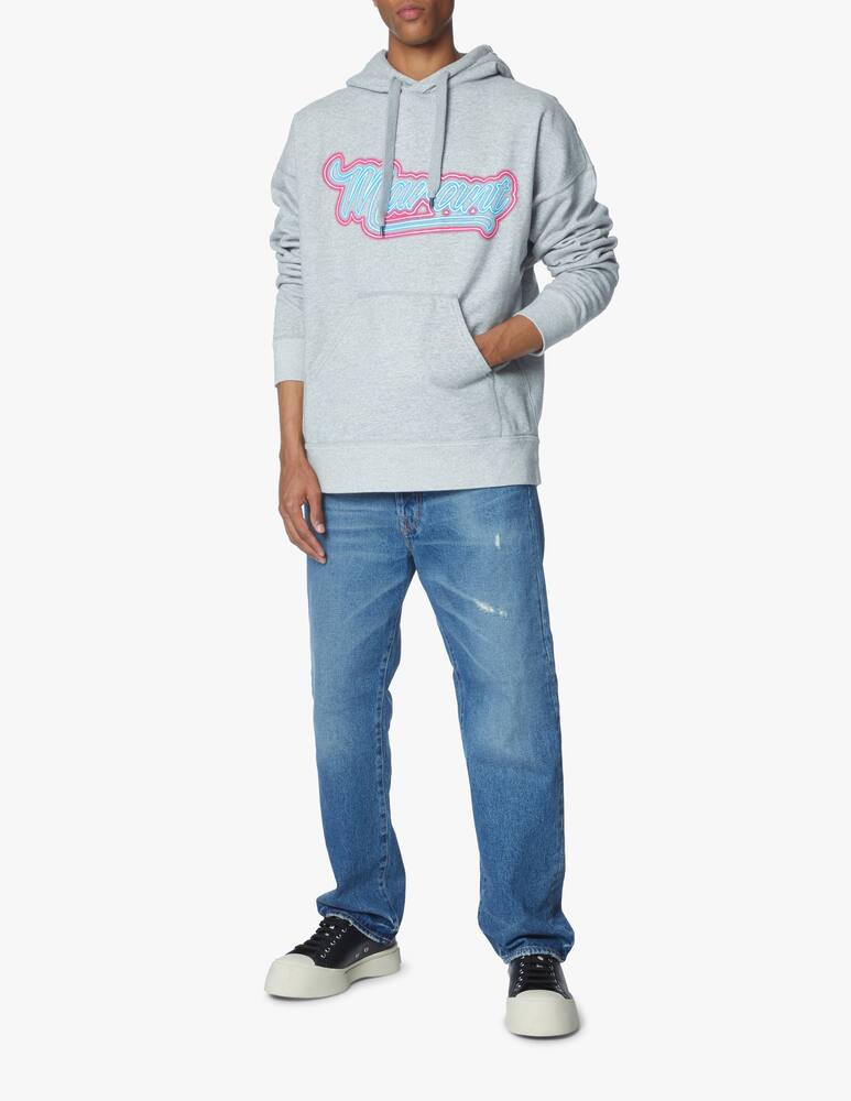 rinascente Isabel Marant Miley neon logo hoodie - grey