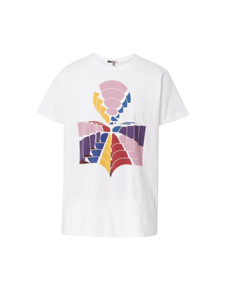 rinascente Isabel Marant Maglietta girocollo zago con logo neon - bianco