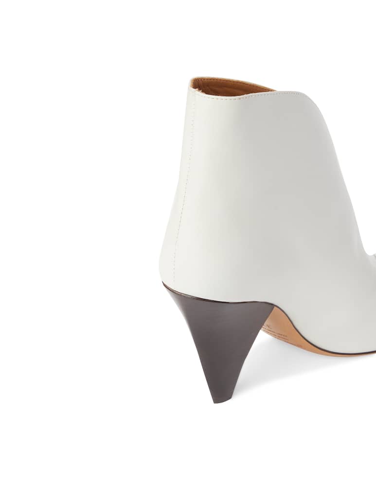 rinascente Isabel Marant Adsie leather ankle boots with metal toe - white