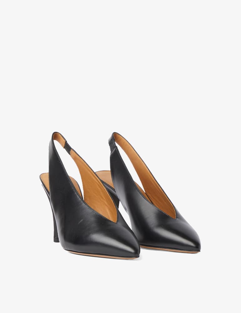 rinascente Isabel Marant Padele leather slingback shoes - black
