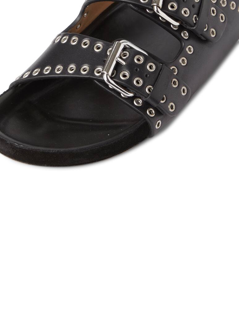 rinascente Isabel Marant Ciabatte sandalo in pelle Lennyo - nero