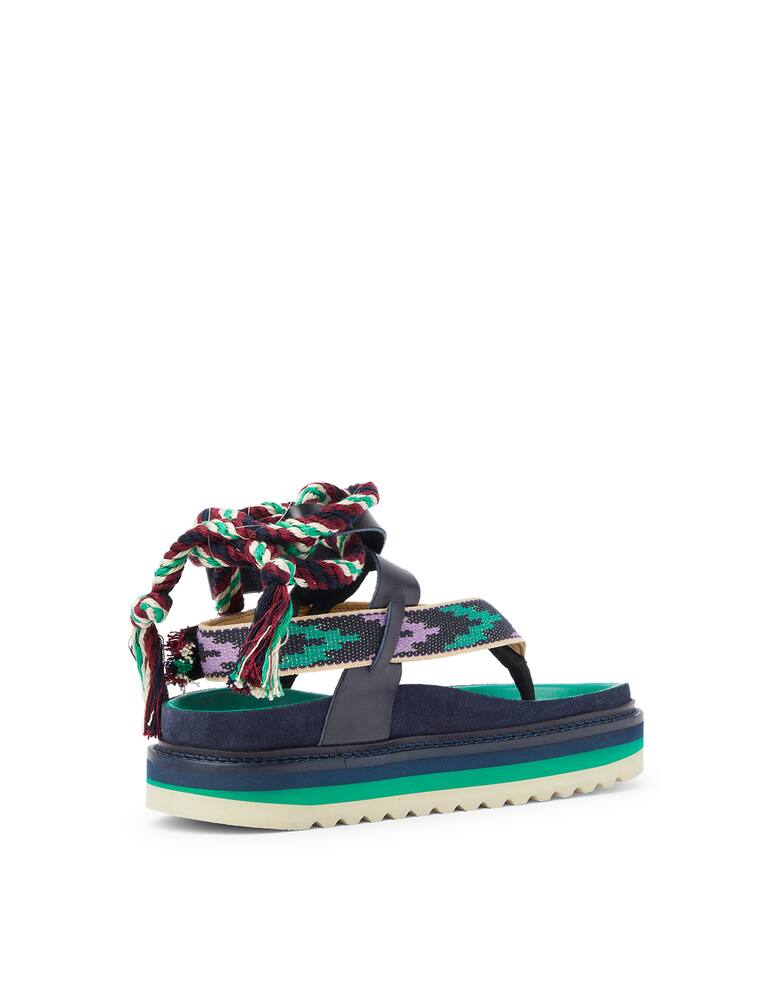Isabel Marant Edeme leather flat sandals with ribbons - blue - picture 4 Isabel Marant Edeme leather flat sandals with ribbons - blue - picture 4