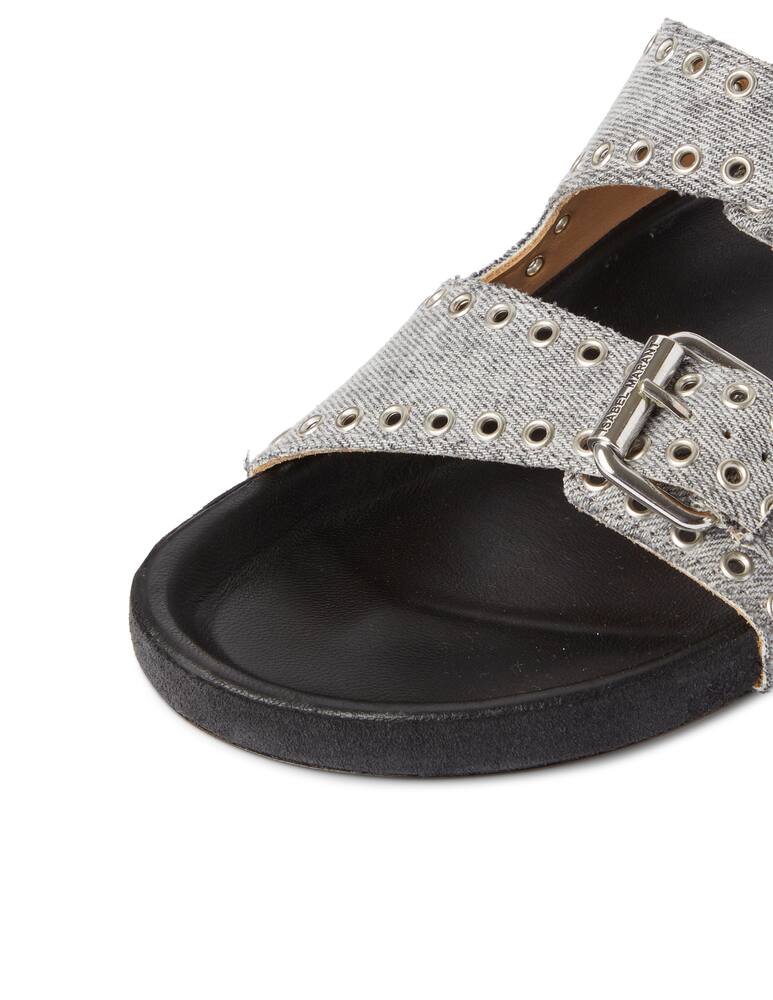 rinascente Isabel Marant Ciabatte sandalo in denim Lennyo - grigio