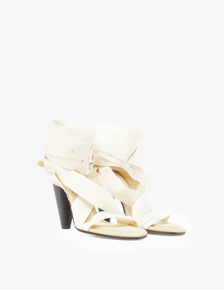 rinascente Isabel Marant Alica suede lace up heeled sandals - beige