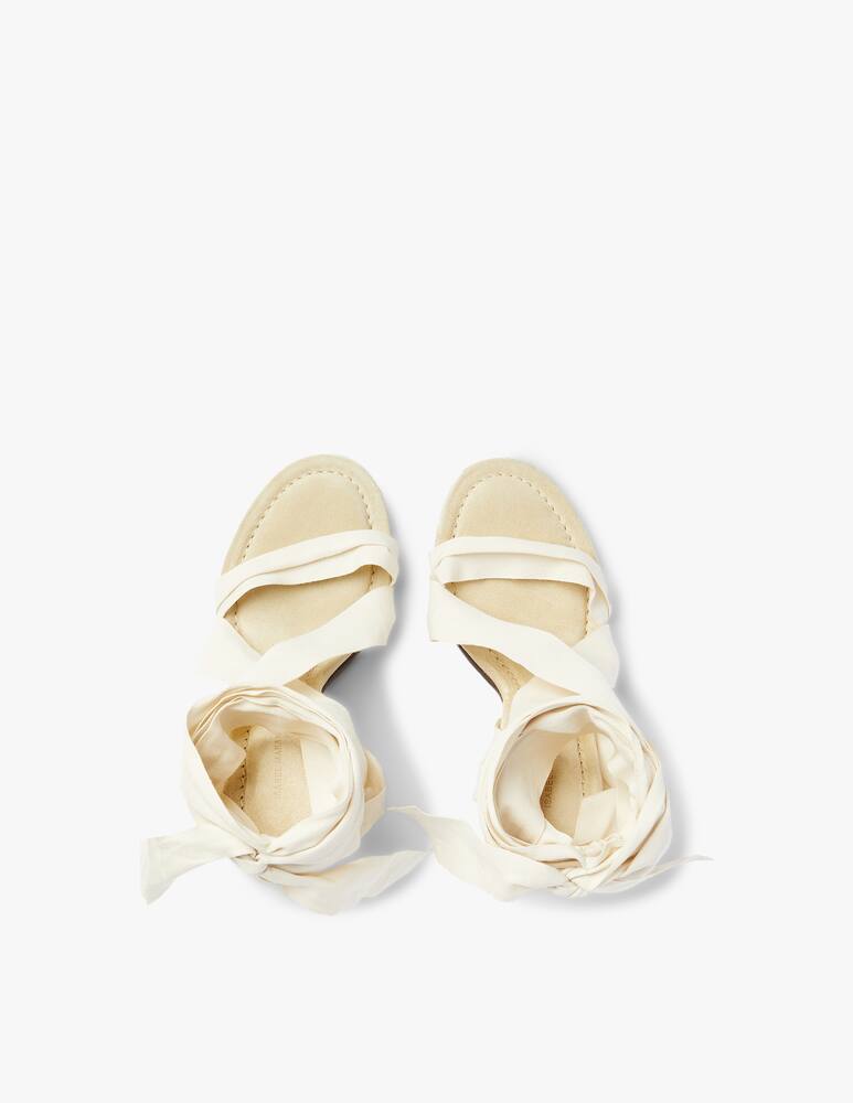 rinascente Isabel Marant Alica suede lace up heeled sandals - beige