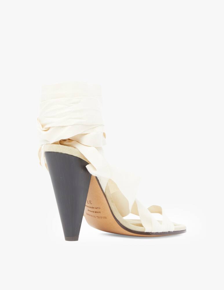 rinascente Isabel Marant Alica suede lace up heeled sandals - beige