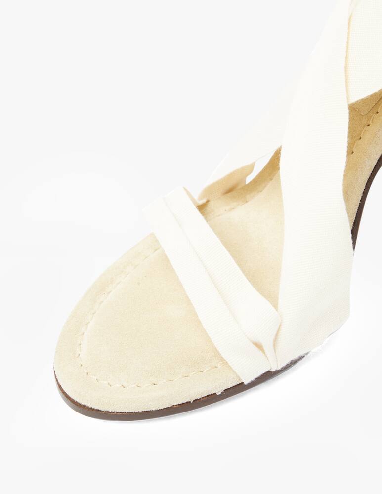 rinascente Isabel Marant Alica suede lace up heeled sandals - beige