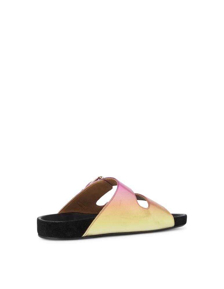 rinascente Isabel Marant Lennyo metallic leather flat sandals - pink