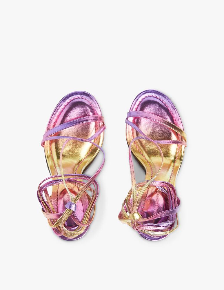 rinascente Isabel Marant Sandali alla schiava tacco in pelle metallica Aliza - rosa