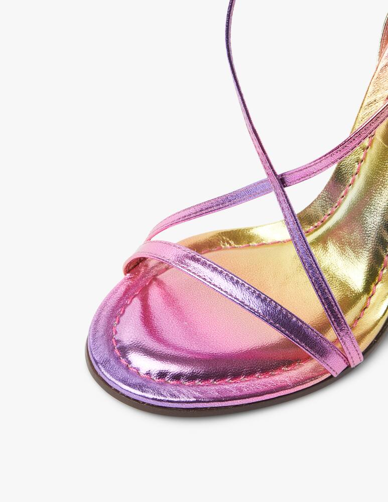 rinascente Isabel Marant Sandali alla schiava tacco in pelle metallica Aliza - rosa