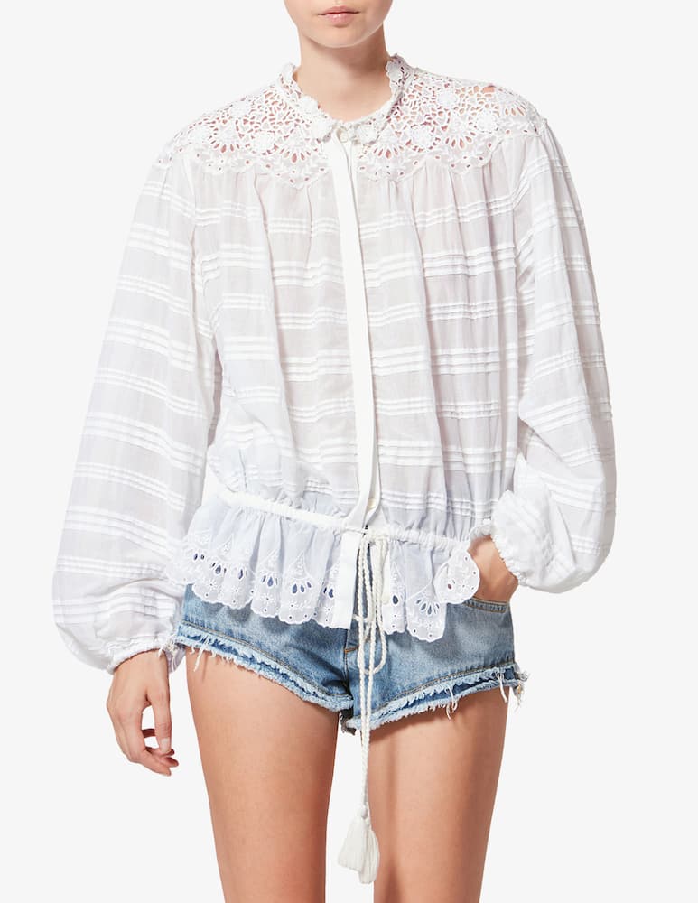 Marant Etoile Polly lace trim blouse - picture 1 Marant Etoile Polly lace trim blouse - picture 1