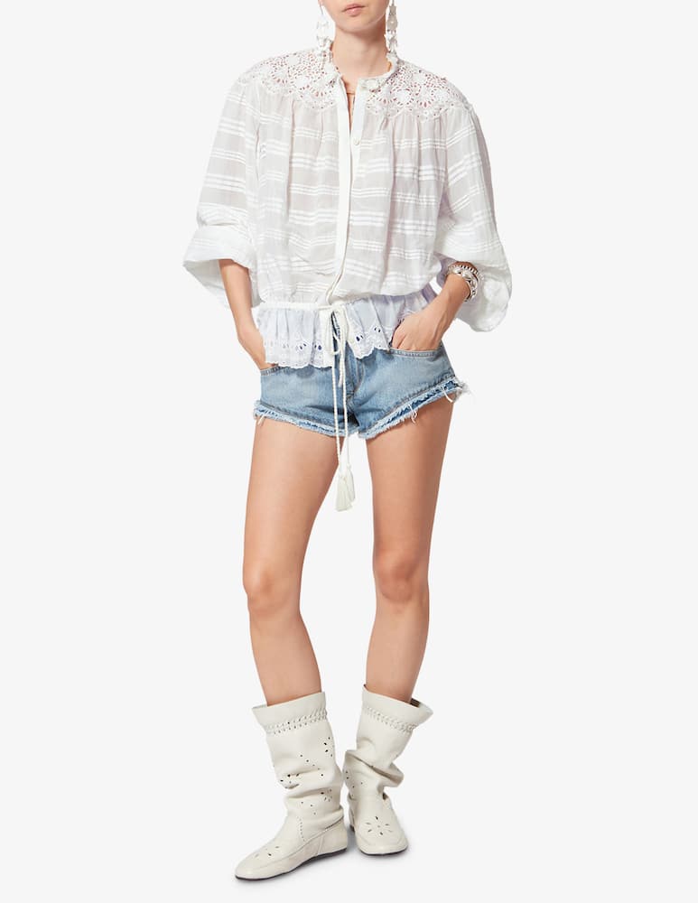 rinascente Isabel Marant Polly lace trim blouse