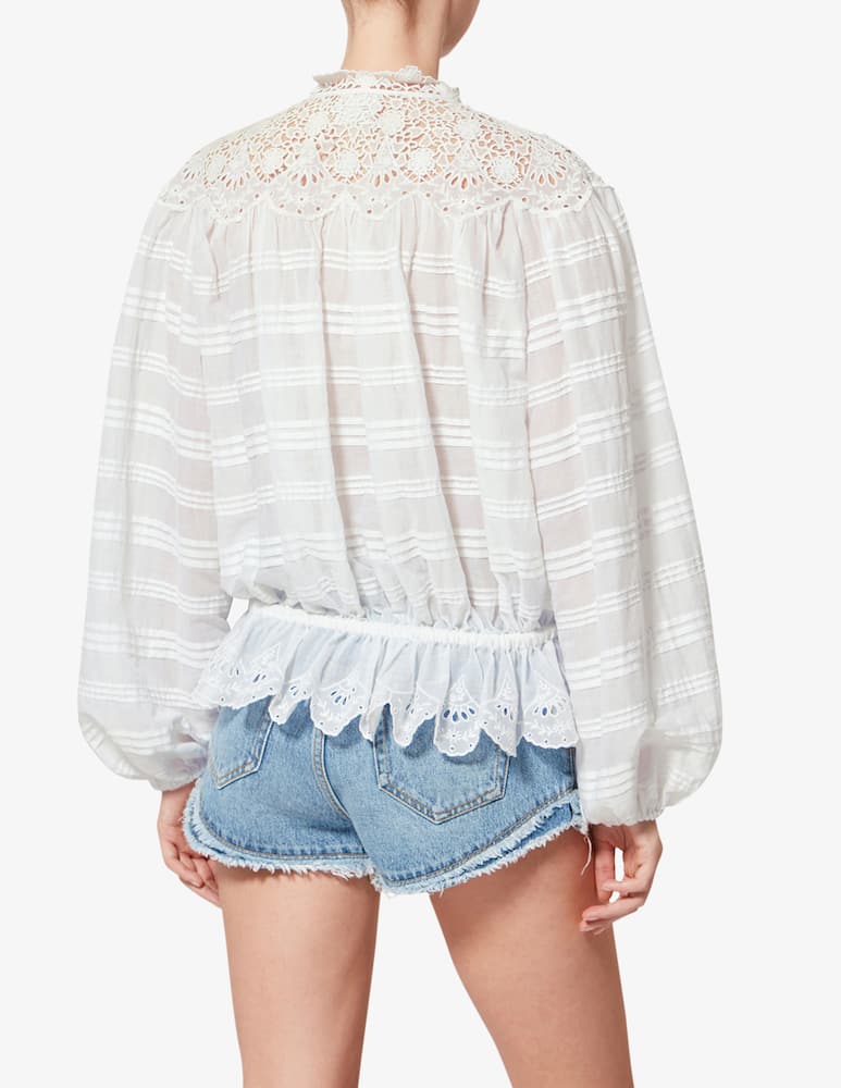 rinascente Isabel Marant Polly lace trim blouse