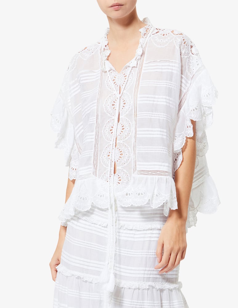 rinascente Isabel Marant Payton broderie anglaise top