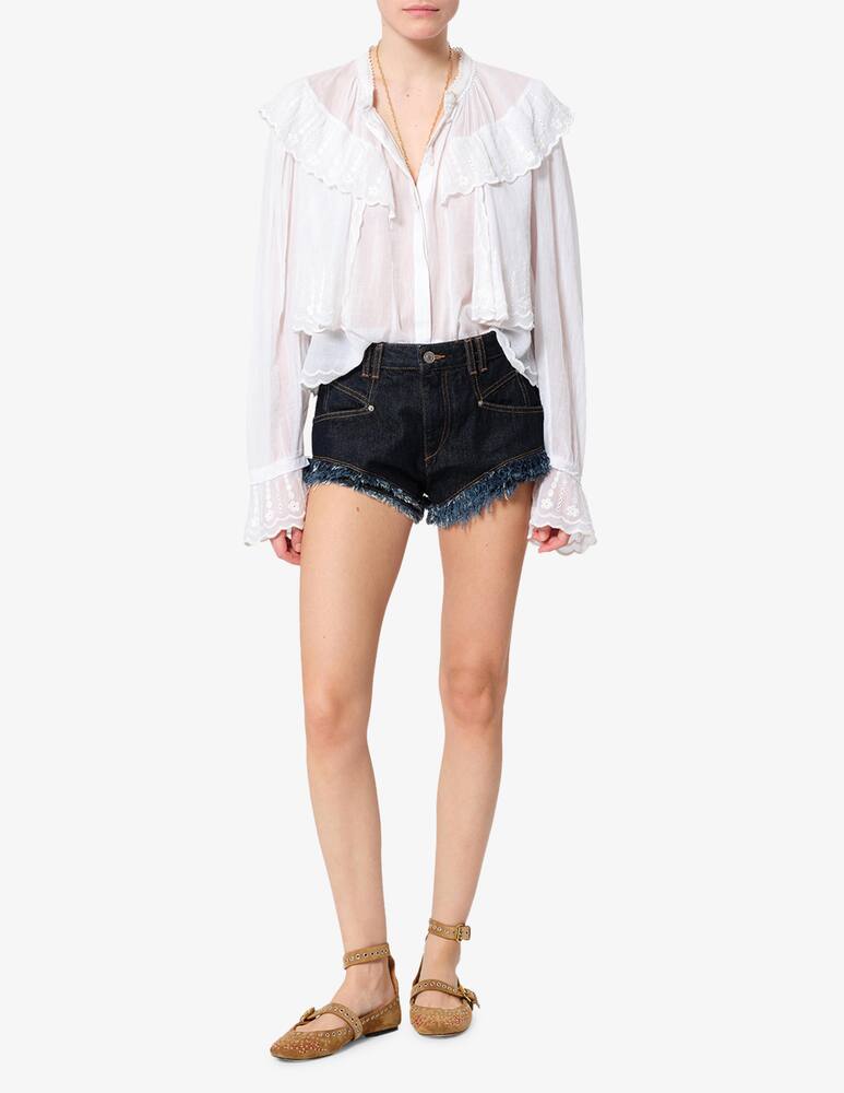 rinascente Isabel Marant Denim frayed hem shorts