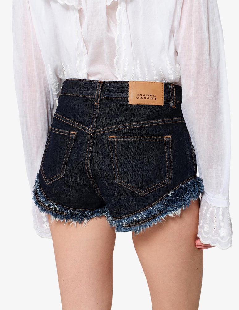rinascente Isabel Marant Denim frayed hem shorts