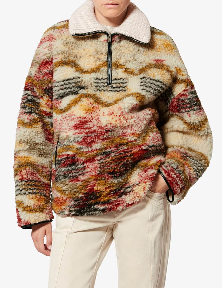 rinascente Isabel Marant Marner patterned fleece coat