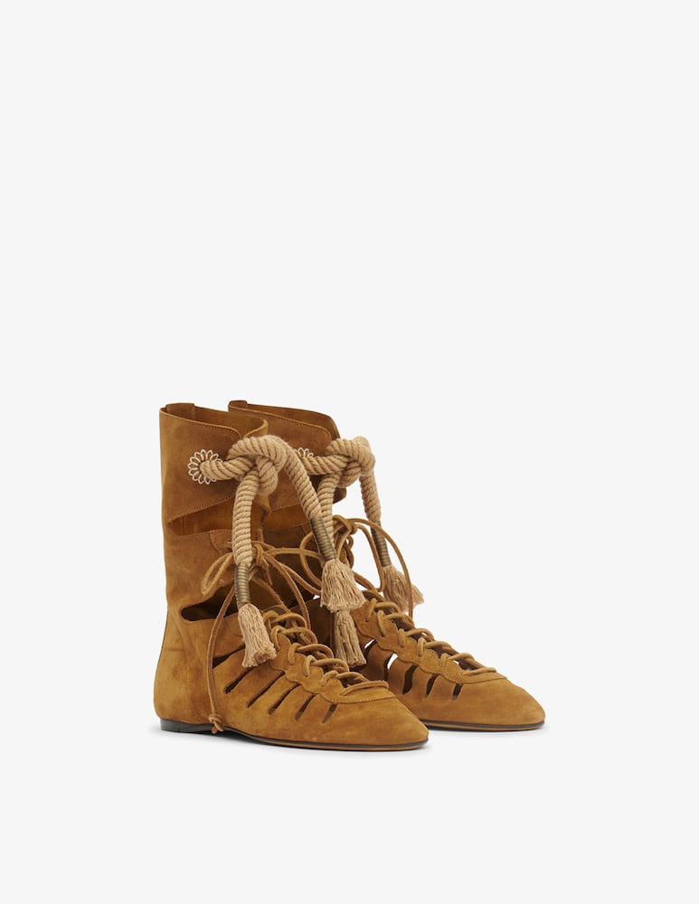rinascente Isabel Marant Flat lace-up mid-calf boots