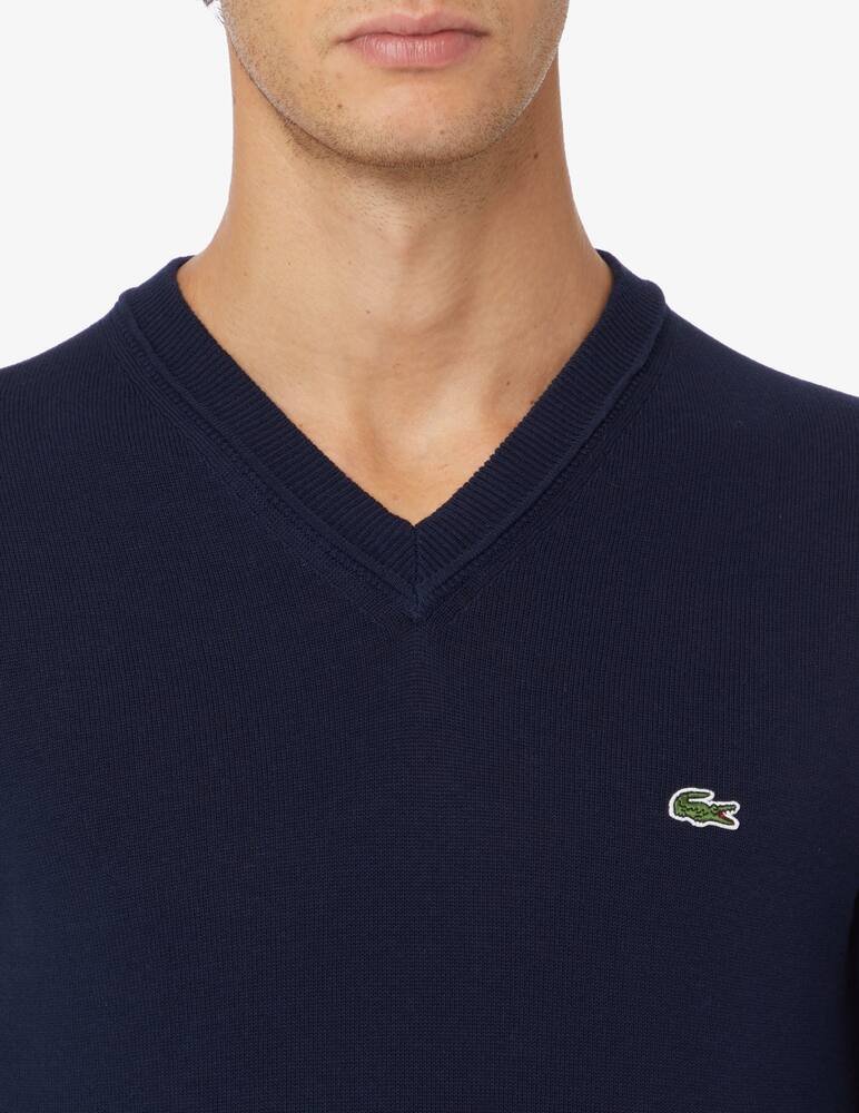rinascente Lacoste V neck cotton jumper - Blue