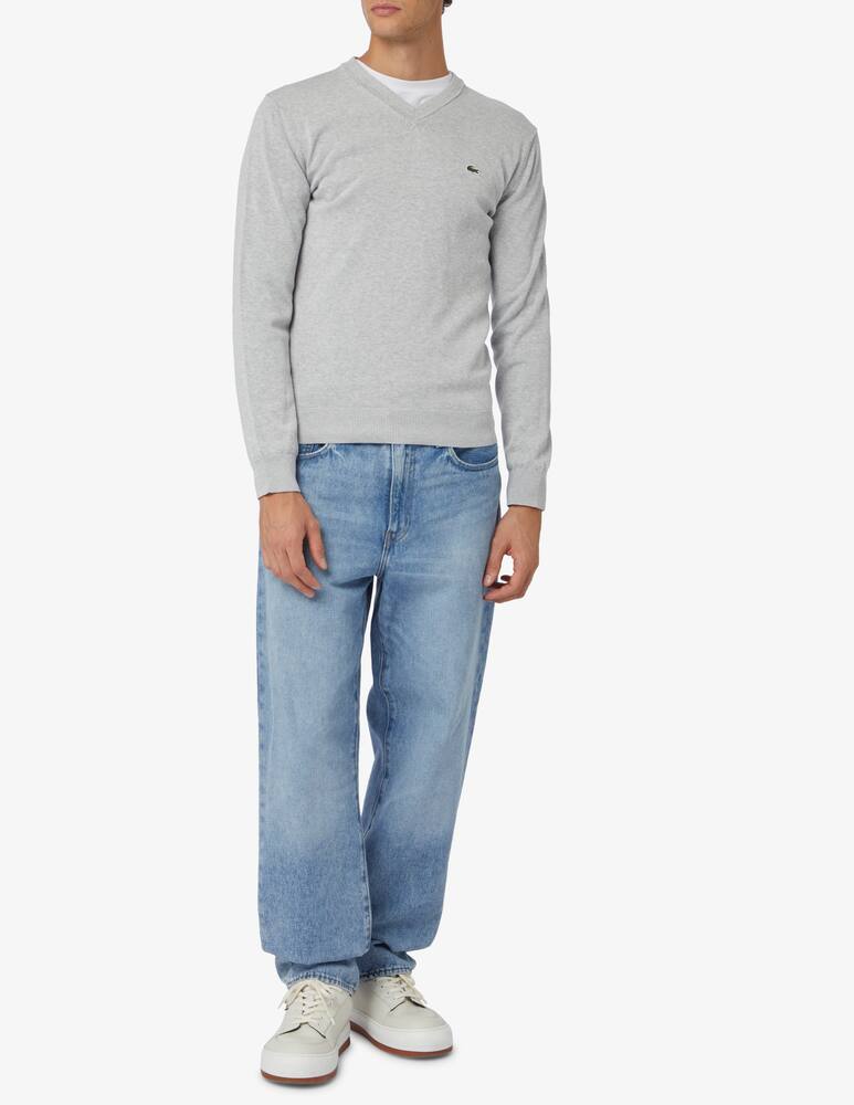 rinascente Lacoste Maglia cotono con scollo a v - Grigio