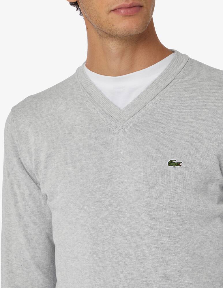 rinascente Lacoste Maglia cotono con scollo a v - Grigio