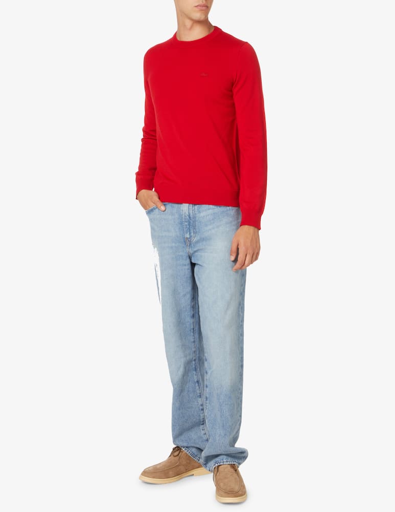 Lacoste Wool logo roundneck sweater - Red - picture 2 Lacoste Wool logo roundneck sweater - Red - picture 2