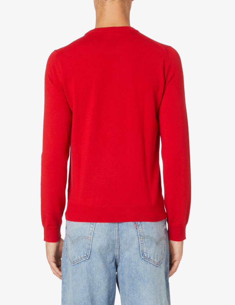 Lacoste Wool logo roundneck sweater - Red - picture 3 Lacoste Wool logo roundneck sweater - Red - picture 3