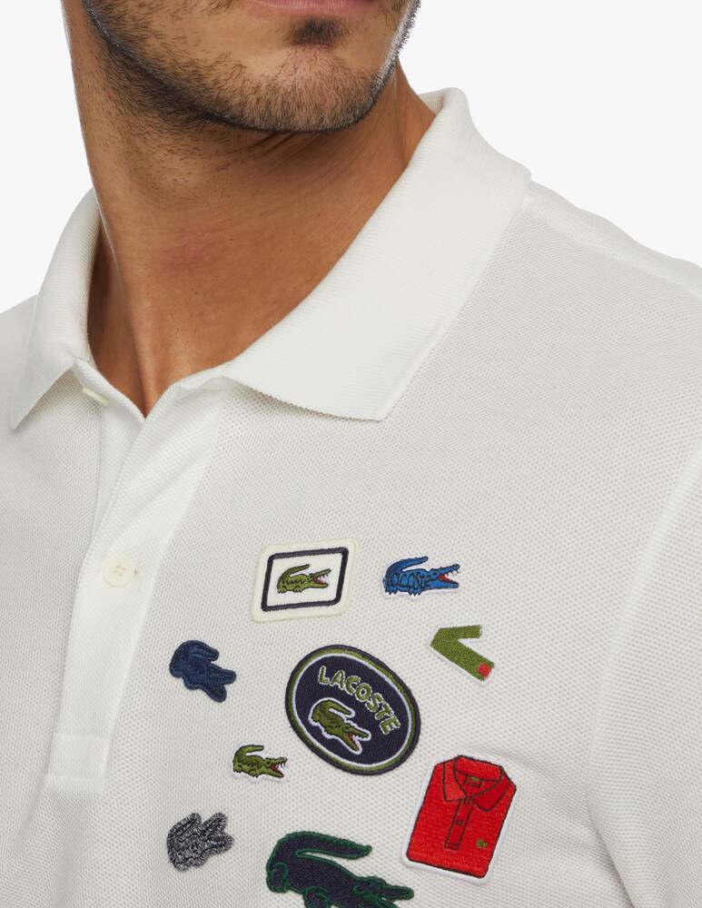 rinascente Lacoste Long sleeved polo shirt with logo path 