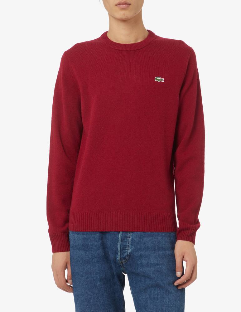 Lacoste Wool roundneck sweater - Red - picture 1 Lacoste Wool roundneck sweater - Red - picture 1