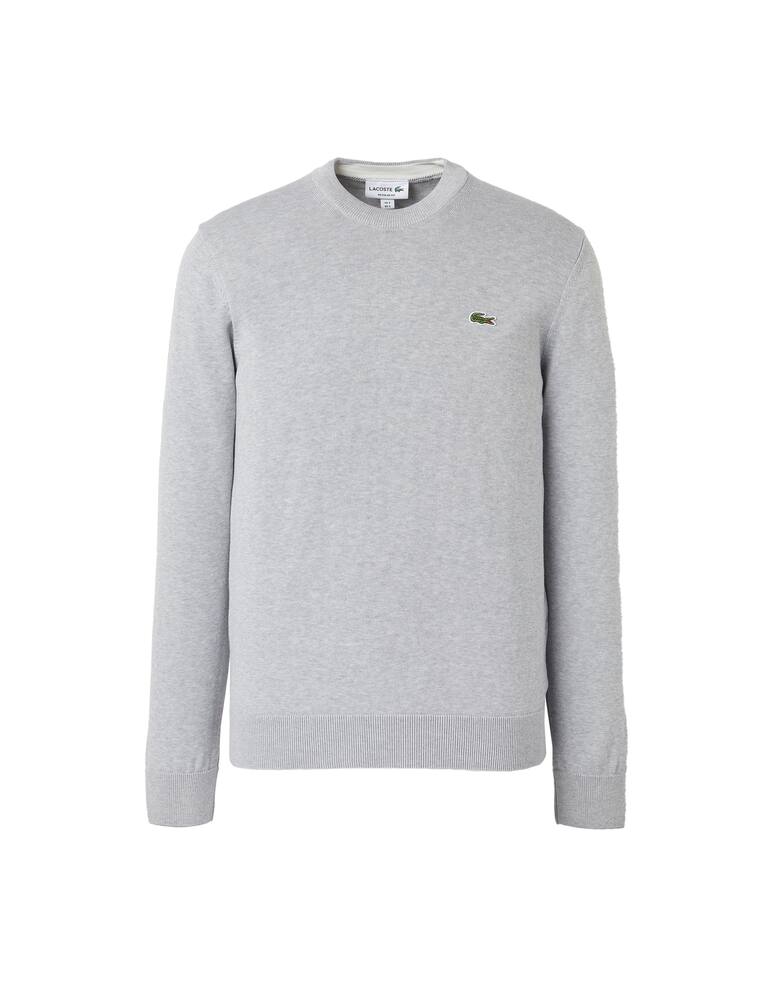 rinascente Lacoste Crewneck basic cotton pullover - grey