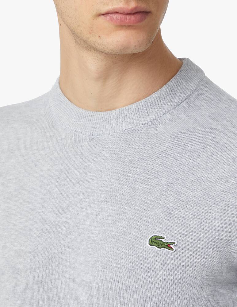 rinascente Lacoste Crewneck basic cotton pullover - grey