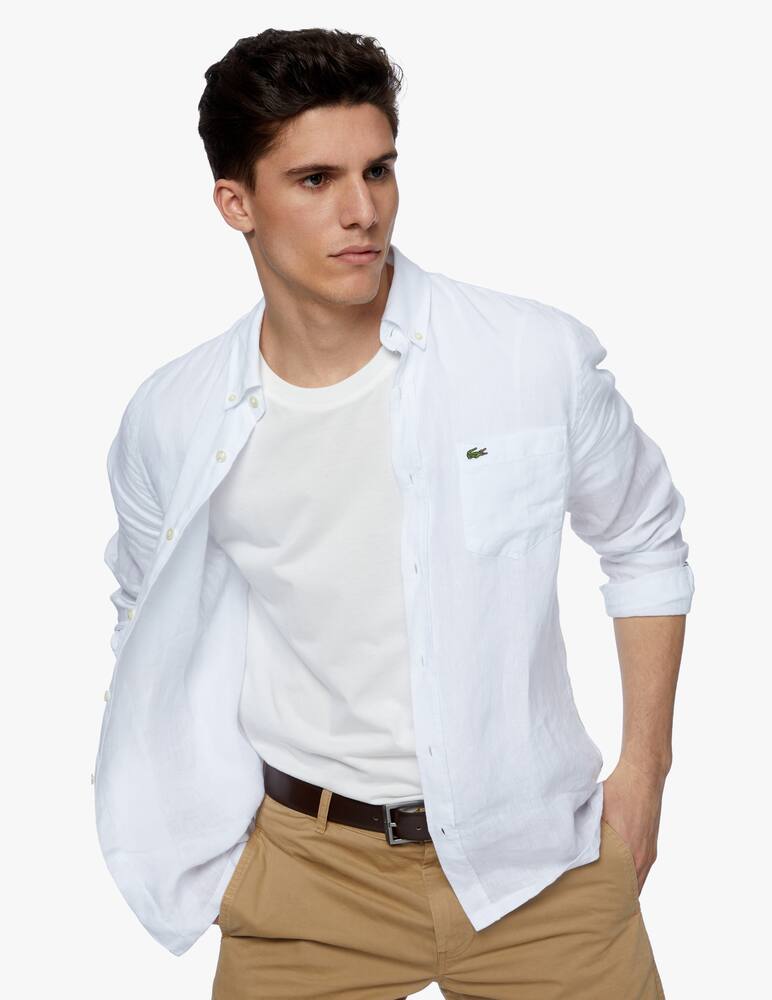 rinascente Lacoste Camicia di lino vestibilità regolare