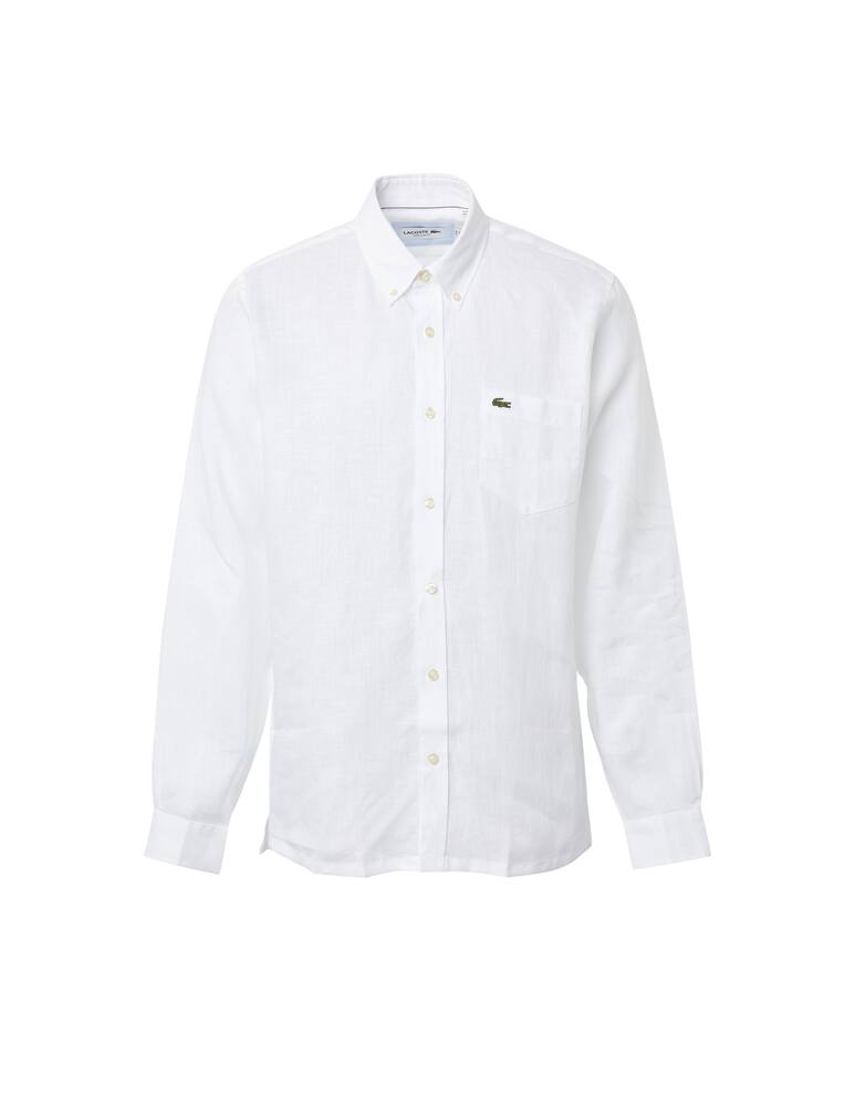 rinascente Lacoste Camicia manica lunga lino regular - bianco